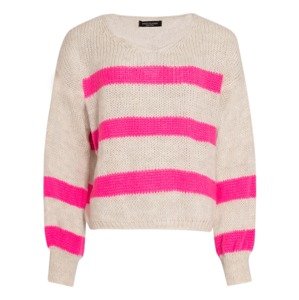 SASSYCLASSY Oversize pulóver  világos bézs / neon-rózsaszín