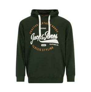 Jack & Jones Plus Tréning póló 'MIKK'  sötétzöld / narancs / fehér