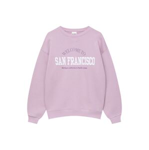 Pull&Bear Tréning póló  sötétlila / rózsaszín / fehér