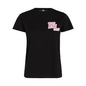 Karl Lagerfeld Póló  rózsaszín / fekete / fehér