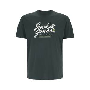 Jack & Jones Plus Póló 'SYMBOL'  sötétzöld / fehér