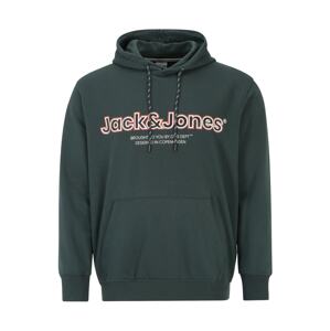 Jack & Jones Plus Tréning póló 'Lakewood'  sötétzöld / dinnye / fehér