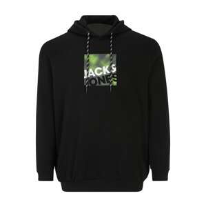 Jack & Jones Plus Tréning póló 'LOGAN'  világoszöld / fekete / fehér