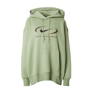 Nike Sportswear Tréning póló 'Swoosh'  barna / világoszöld / fekete
