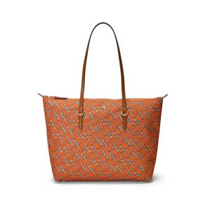 Lauren Ralph Lauren Shopper táska 'KEATON'  világos bézs / barna / arany / narancs