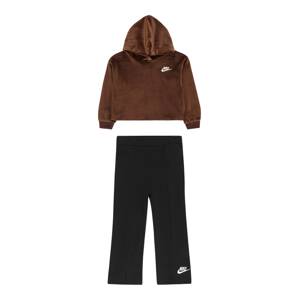 Nike Sportswear Jogging ruhák 'SWOOSH'  csokoládé / fekete / fehér