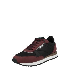 BOSS Black Rövid szárú sportcipők 'Kai'  szürke / burgundi vörös / fekete / fehér